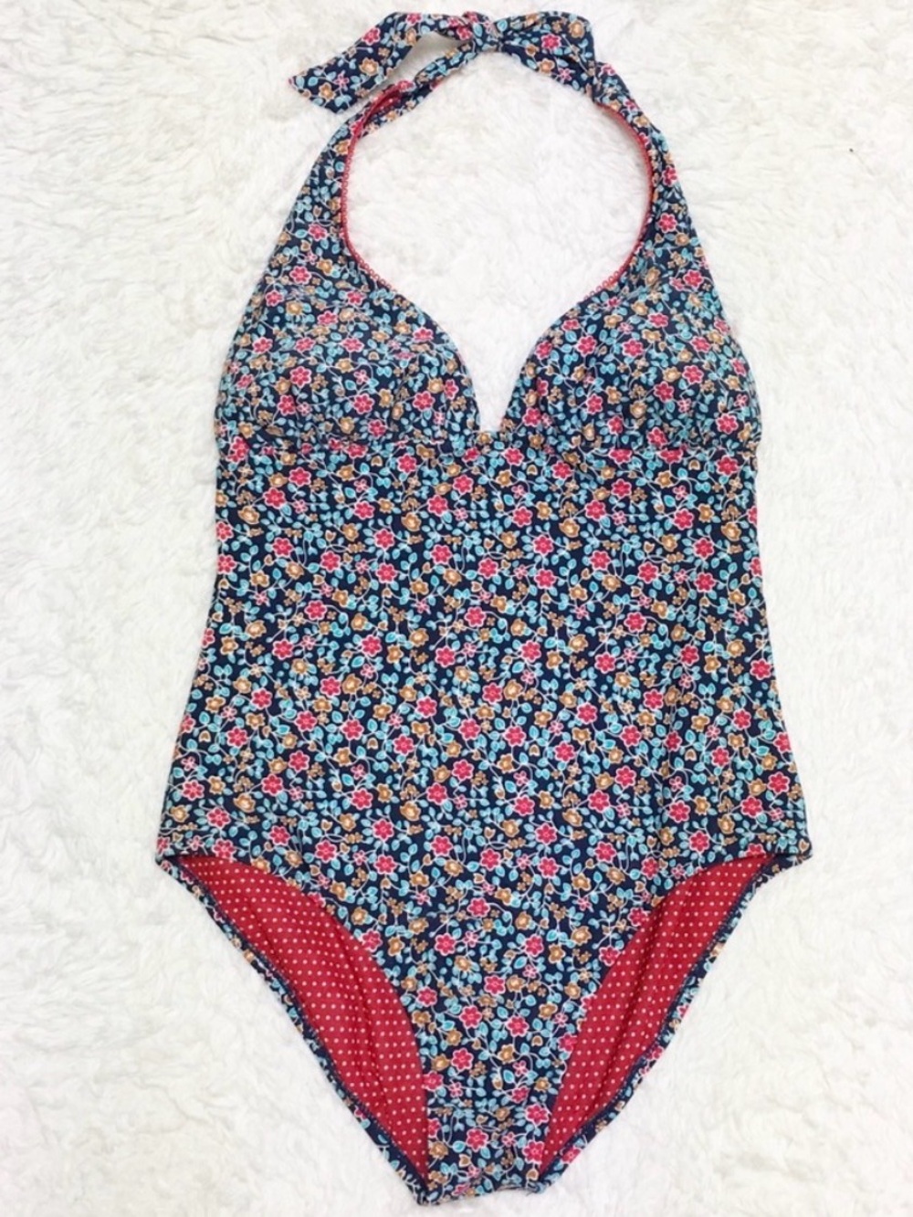 Jessica Simpson Floral One Piece Bathing Suit M Retro Flair